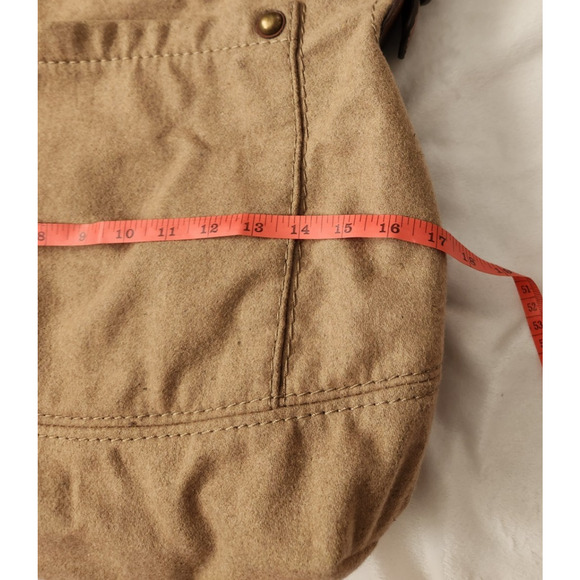 Vintage Y2K GAP Brown Wool Blend Large Tote Handbag Buckles Orange Interior - Picture 10 of 13